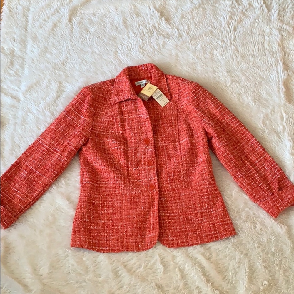 Cold water creek orange peplum matka jacket